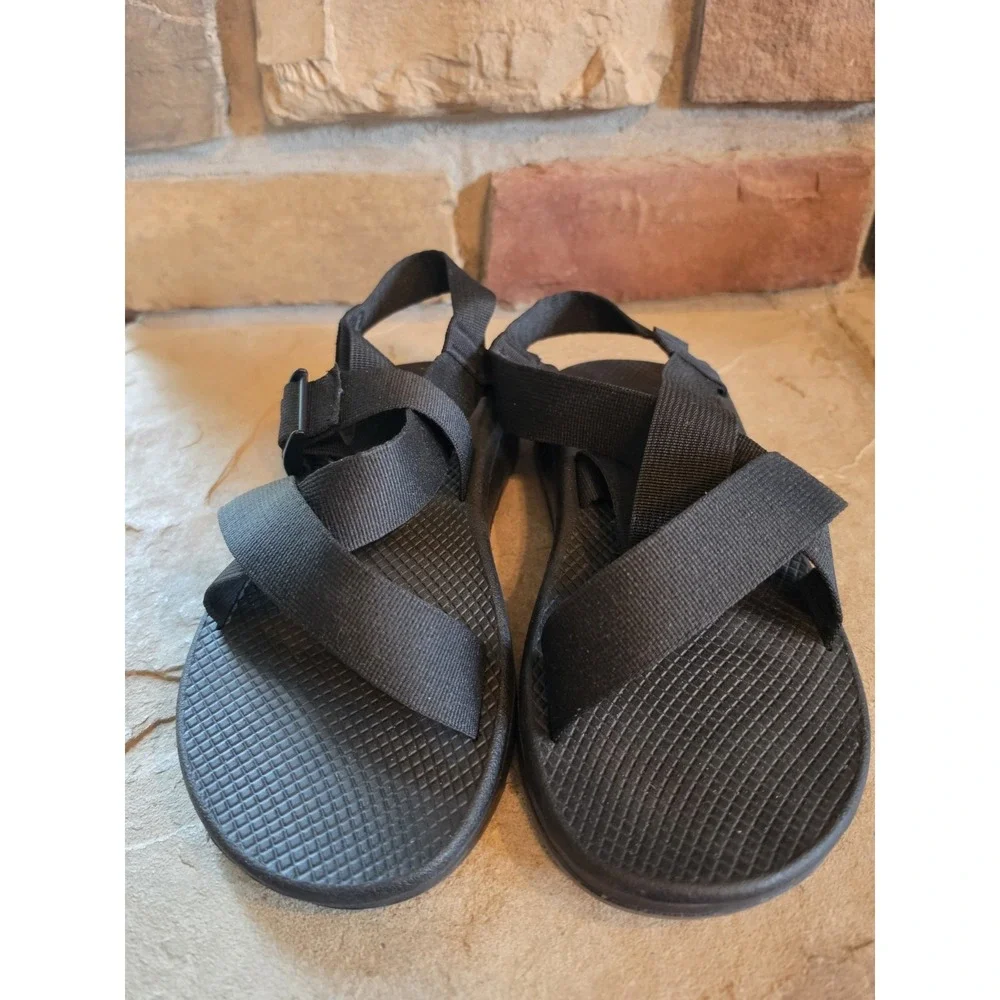 Chaco Mega Z Cloud Sandals Mens Sz 12 Black Hiking Sports Wide Straps J106635